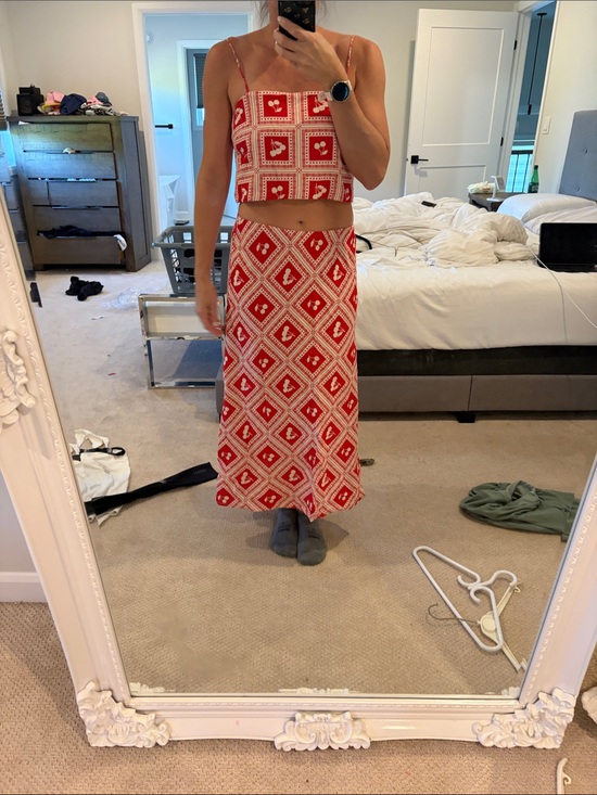 Abercrombie & Fitch Dresses & Skirts - NWT Abercrombie Red and White Printed Two-Piece Set with Floral Motifs